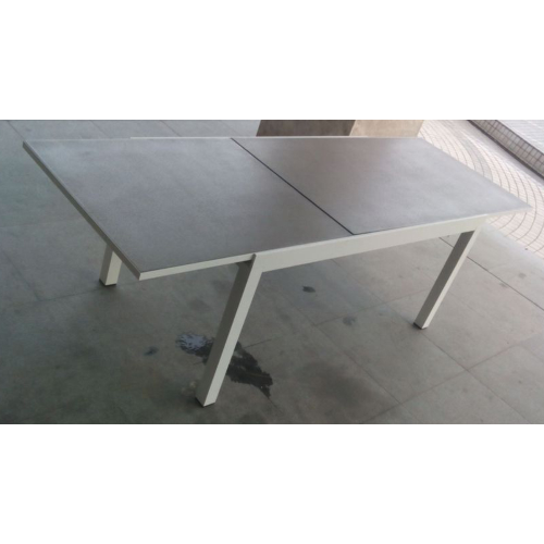 tavolo Kabel allungabile bianco piano in vetro cm 160/260x90x75,5 h