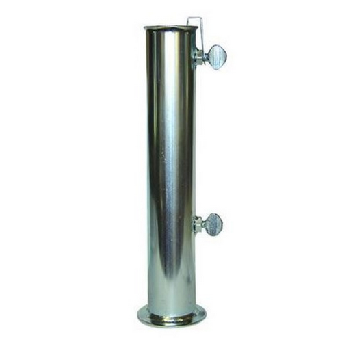Tubular support tube for umbrella base in galvanized iron Ø 45 mm with screw and bolt for fixing