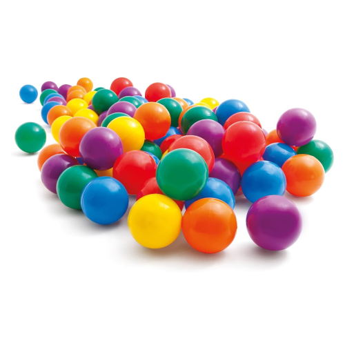 Intex 49600NP pack de 100 balles en plastique colorées Ø 8cm jeux pour enfants en sachet transparent