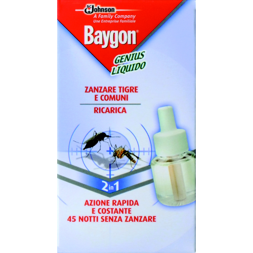 Baygon Genius ricarica liquida 45 notti insetticida zanzare antizanzare