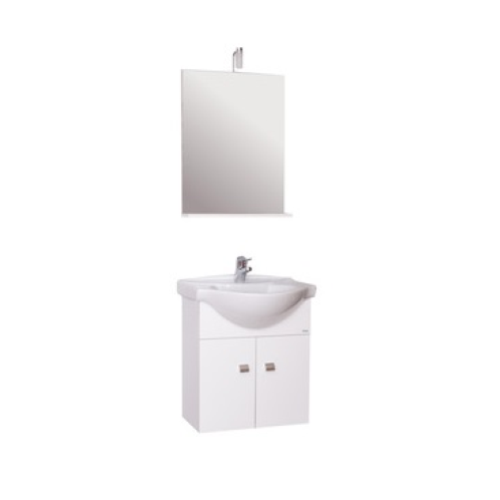 mobile bagno sospeso con lavabo cm 58x47x64 h bianco con specchio