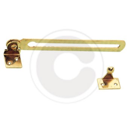 guide for transom window brass-plated steel 180 mm curved corner plate guides