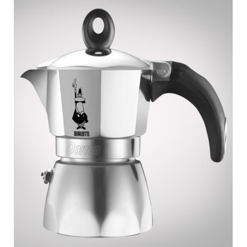 Bialetti Kaffeemaschine Dama Nuova in Aluminium 3 Kaffeetassen Espresso Mokka