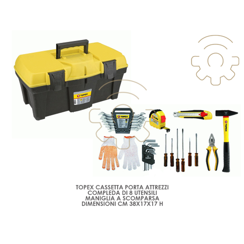 Topex toolbox kit portaherramientas con estuche de 8 herramientas