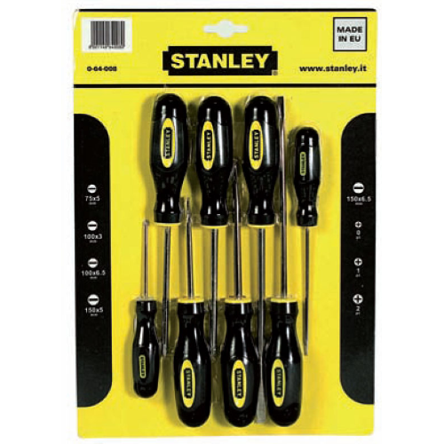 set of 8 Stanley screwdrivers Basic screwdrivers screwdriver and manual screwdriver kit