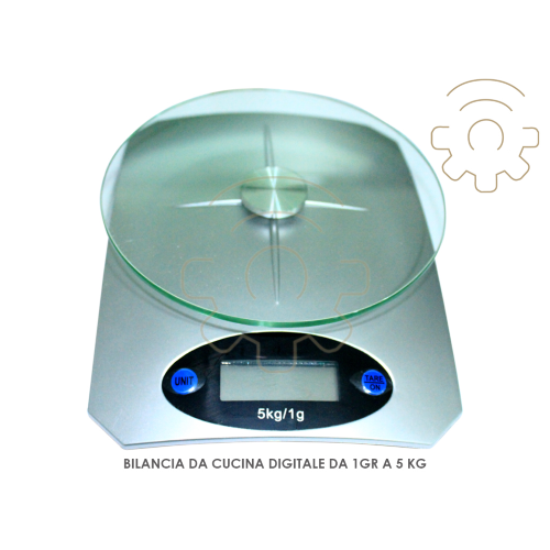 Imperial digital kitchen scale from 1 gr up to 5 kg electronic glass top