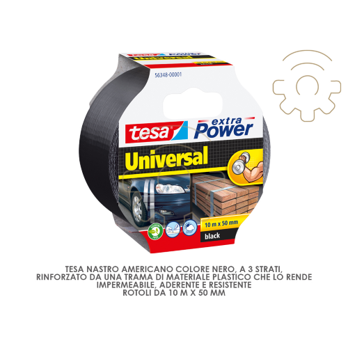 Tesa American Tape Extra Power Schwarz 3 Lagen wasserdicht bestÃ¤ndig Haftmittel m 10 x mm 50