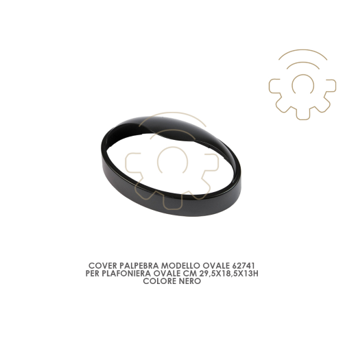 Cache-paupiÃ¨re ovale pour plafonnier 62741 couleur noire 29,5x18,5x13h cm