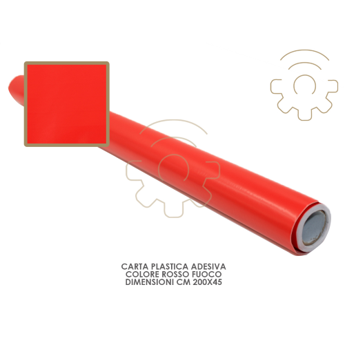 Carta plastica pellicola adesiva rosso fuoco mt 2x45 cm per cassetti mobili