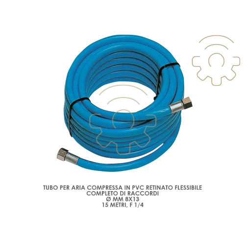 Tuyau d&#39;air comprimÃ© 8x13 15 m rouleau F1 / 4 maille flexible PVC avec raccords pour compresseur