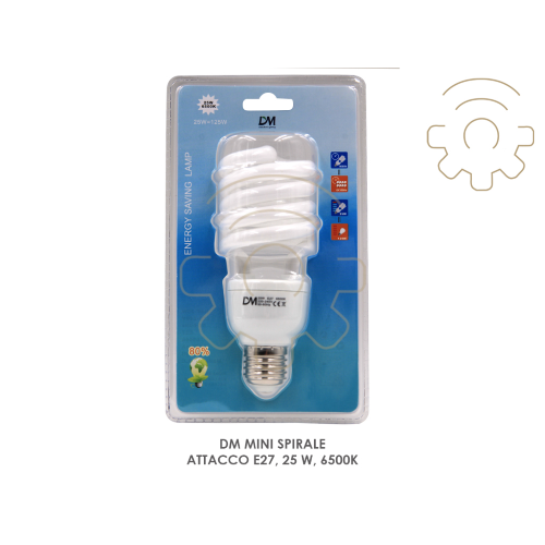 DM mini spiral bulb E27 25 W 6500 k energy saving in blister