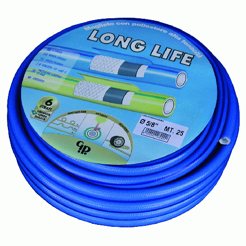 tubo long life blu antitorsione per irrigazione da mm 15x25 mt 5/8" tubi