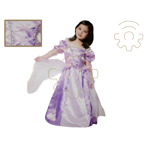 Disfraz de carnaval niña Princesa Morada 120-130 Cm vestido y velo