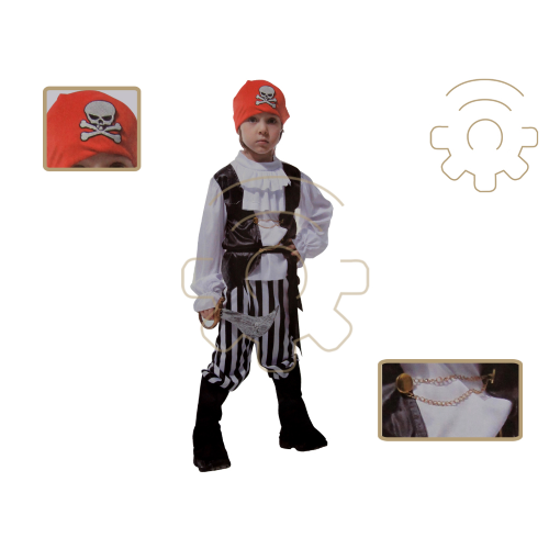 Costume carnevale bimbo Pirata taglia XL 130-140 cm vestito pantalone stivali taglio jeans bandana polsiera carnevale festa feste