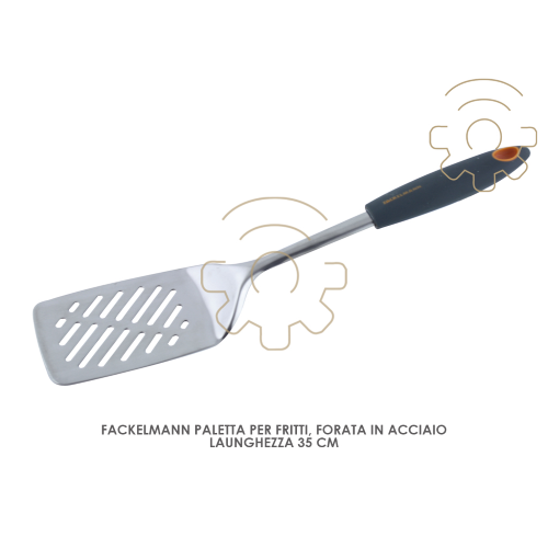 Fackelmann spatula for deep-fried deep-frying in steel 35 cm handle with thermoplastic coating