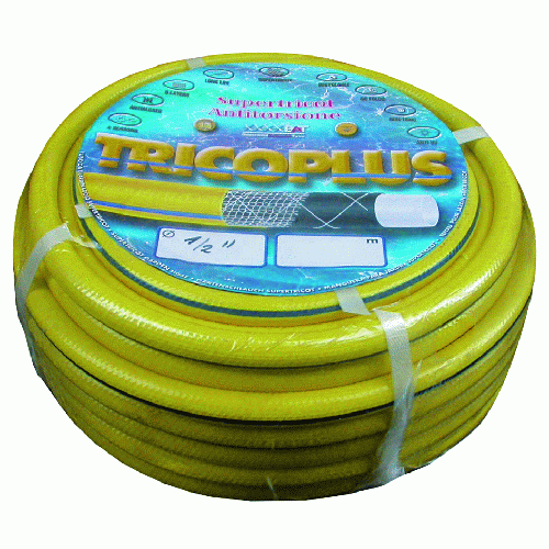tubo giallo tricoplus mm15x25 mt 5/8' per irrigazione giardino antitorsione