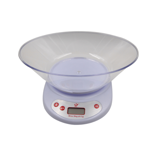 Electronic digital kitchen scale from 1 gr to 5 kg with plastic bowl