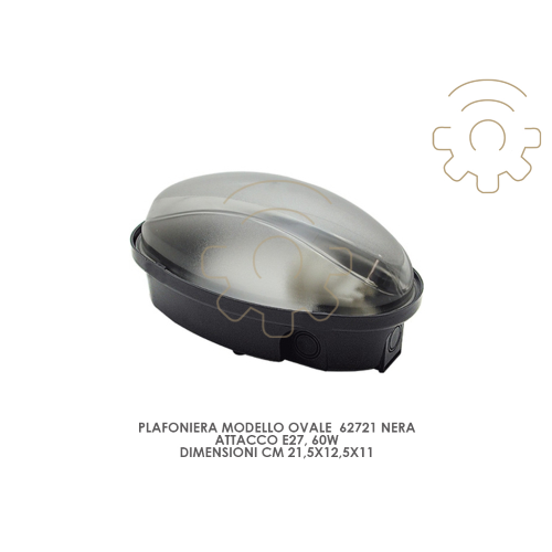 FME round ceiling lamp 62721 black E27 60W cm 21,5x12,5x11 cm for outdoor