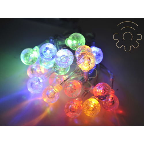serie 20 luci di Natale led a pallina multicolore RGB a batterie 2 mt catena 2 giochi per esterno e interno