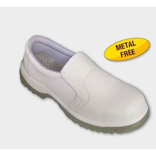 Protection Line S2 safety white moccasins shoes for hospital kitchen with washable microfiber upper