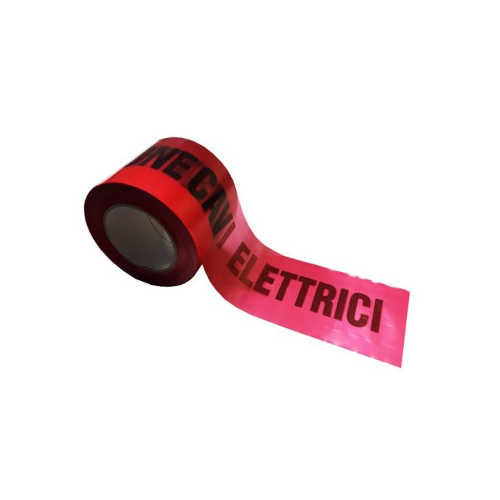 200 m polythene tape &quot;ATTENTION ELECTRIC CABLES&quot; red for signaling underground excavations with cables