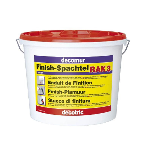 Decomur RAK3 Finish-Spachtel stucco a rullo bianco pronto all'uso 6 kg per interno per riparare lisciare e uniformare muri