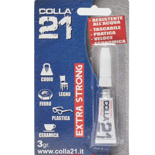 Colla21 extra strong professional universal glue tube resistant to water for all materials 3gr