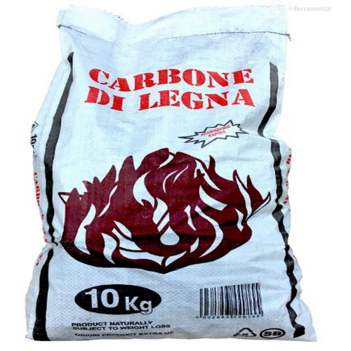 Carbone Professional in sacco da 10 kg prodotto con legna vegetale ad alta resa per barbecue
