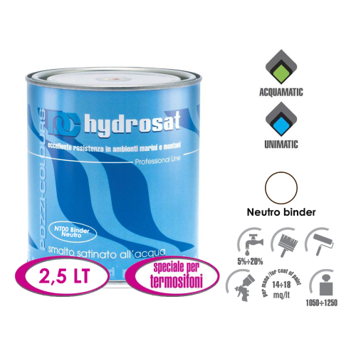 Pozzi Hydrosat 2,5 Lt neutral water-based enamel for radiators satin acrylic