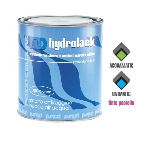 Pozzi hydrolack 0,750 ml smalto bianco antiruggine all'acqua per termosifoni legno e muri