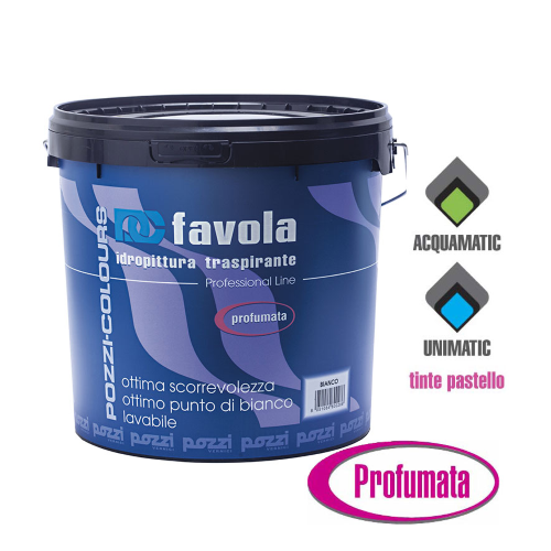 Pozzi Favola 4 lt hydro washable white anti-mold super breathable professional perfumed paint for interiors
