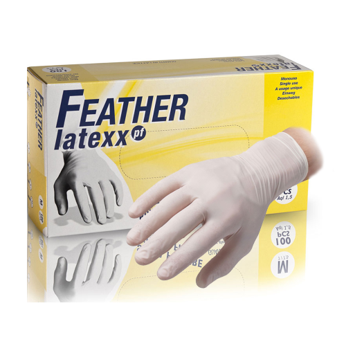 Reflexx FLPF 100 powder-free white latex gloves size S for aesthetic cleaning