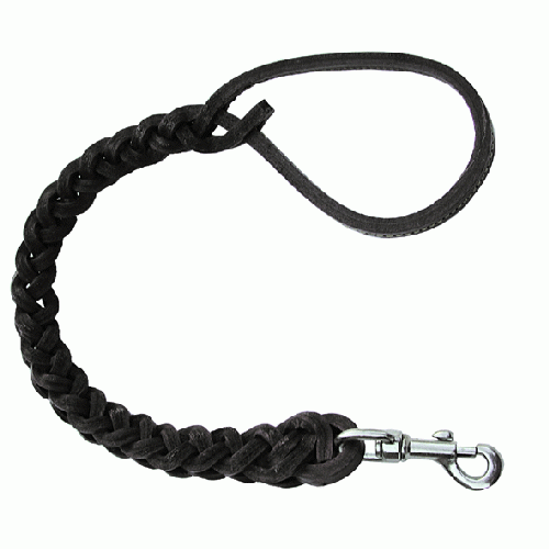 dog leash in woven leather with 70 cm carabiner dog leashes