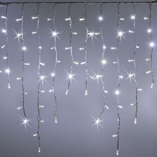 Christmas rain curtain string with ice white led with cold flash for extendable outdoor
