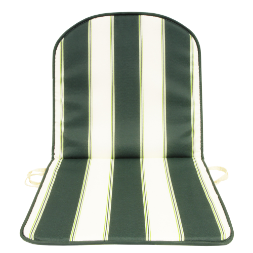 Kissen mit niedriger Rückenlehne für Stühle und Sessel aus Polyester und Baumwolle cm 80x42x2 mit Polsterung 8 Stück grün gestreift für Garten im Freien